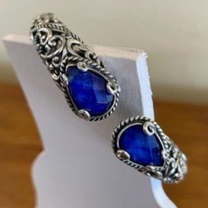 American West/Carolyn Pollack - SS Hinged Genuine Lapis Doublet Bracelet